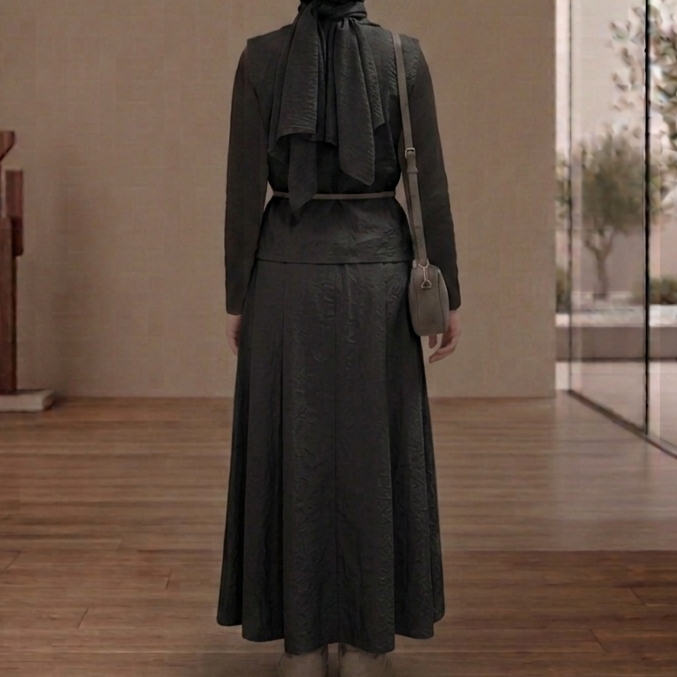 Yelekli Etek Takımı - Siyah